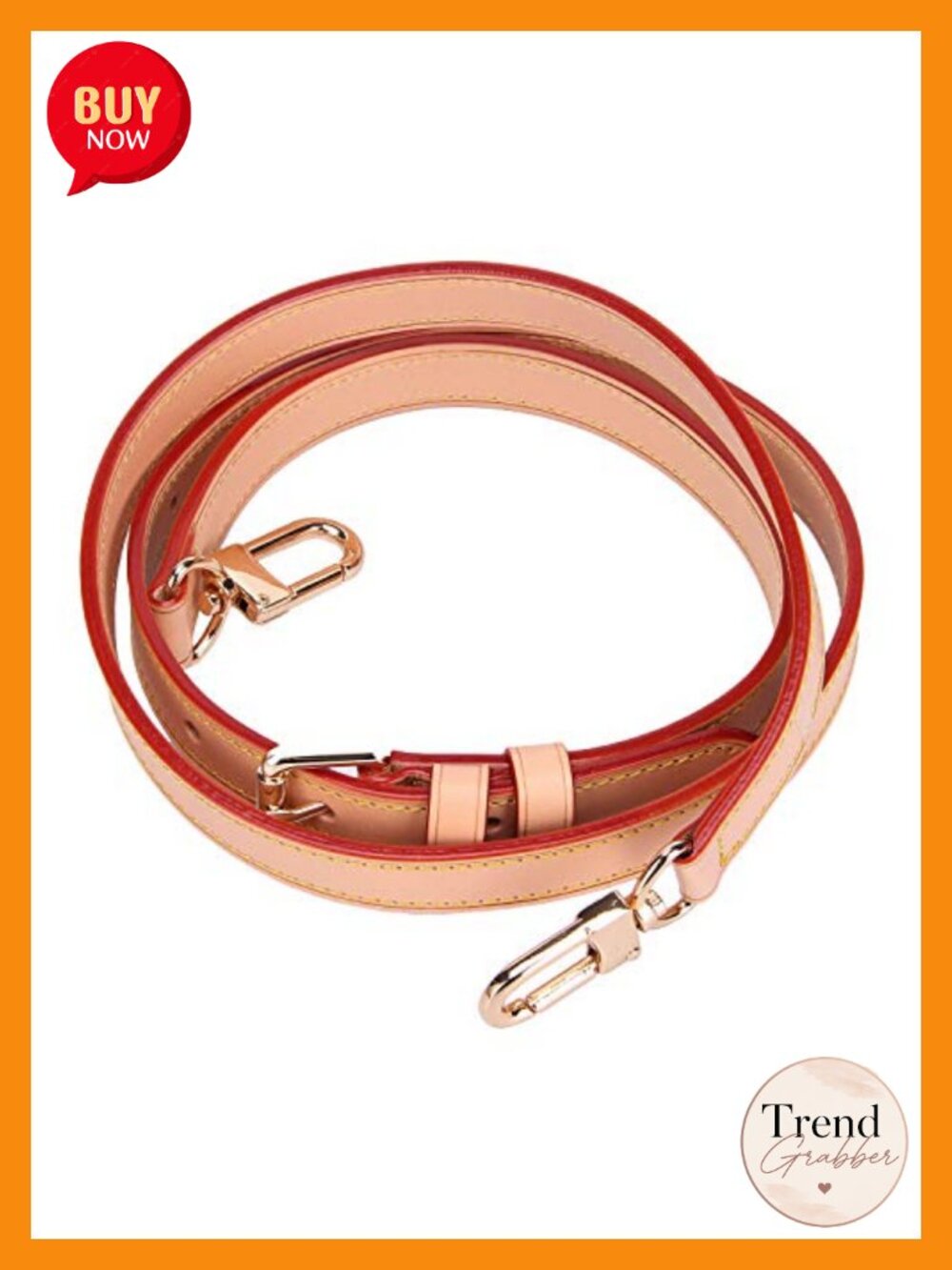 Genuine Vachetta Leather Crossbody Replacement Strap Adjustable Snap Hooks